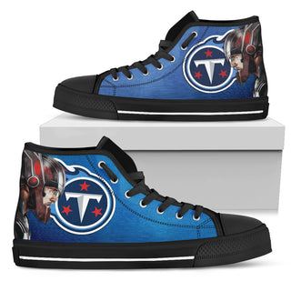 Thor Head Beside Tennessee Titans High Top Shoes