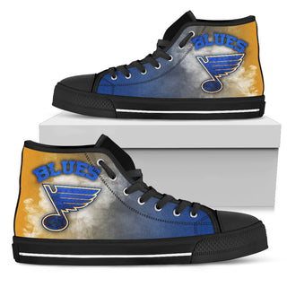 White Smoke Vintage St. Louis Blues High Top Shoes