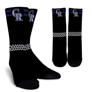 Round Striped Fascinating Sport Colorado Rockies Crew Socks