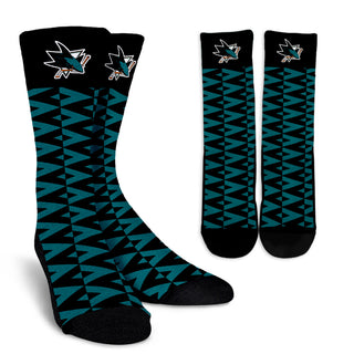 Chevron Lovely Kind Goodness Air San Jose Sharks Crew Socks