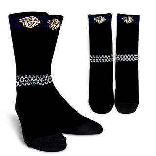 Round Striped Fascinating Sport Nashville Predators Crew Socks