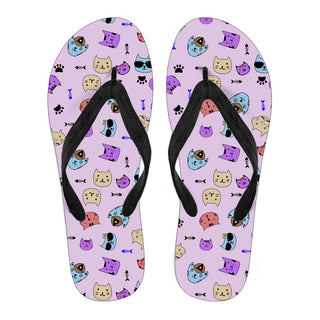Cat Face Cute Pattern Flip Flops