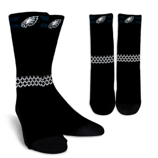 Round Striped Fascinating Sport Philadelphia Eagles Crew Socks