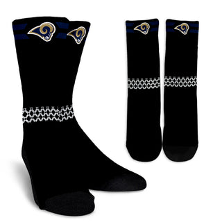 Round Striped Fascinating Sport Los Angeles Rams Crew Socks