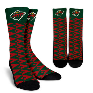 Chevron Lovely Kind Goodness Air Minnesota Wild Crew Socks