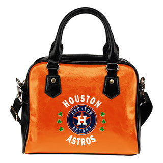Central Beautiful Logo Circle Lucky Leaf Houston Astros Shoulder Handbags