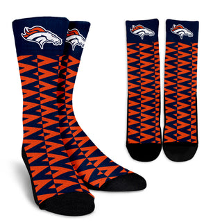 Chevron Lovely Kind Goodness Air Denver Broncos Crew Socks