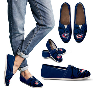 Enormous Logo Mix Tiny Logo Fantastic Columbus Blue Jackets Casual Shoes