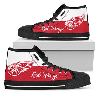 Divided Colours Stunning Logo Detroit Red Wings High Top Shoes