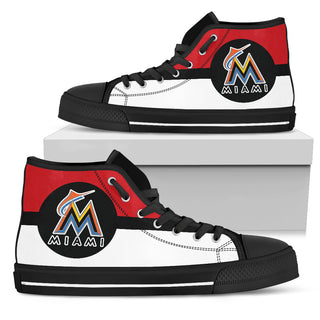 Bright Colours Open Sections Great Logo Miami Marlins High Top Shoes