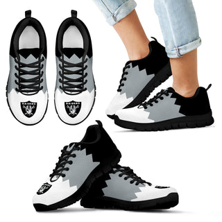 Incredible Line Zig Zag Disorder Beautiful Oakland Raiders Sneakers