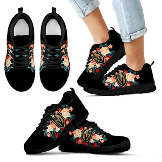 Gorgeous Flowers Background Insert Pretty Logo Vegas Golden Knights Sneakers