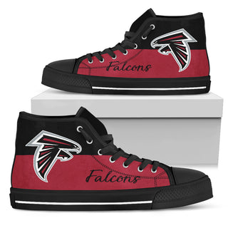 Divided Colours Stunning Logo Atlanta Falcons High Top Shoes