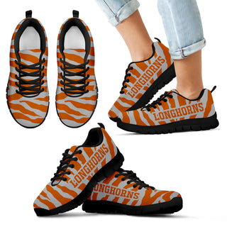 Tiger Skin Stripes Pattern Print Texas Longhorns Sneakers