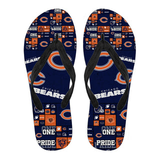 Pride Flag Chicago Bears Flip Flops