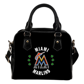 Central Beautiful Logo Circle Lucky Leaf Miami Marlins Shoulder Handbags