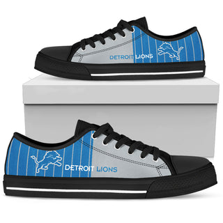 Simple Design Vertical Stripes Detroit Lions Low Top Shoes