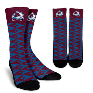 Chevron Lovely Kind Goodness Air Colorado Avalanche Crew Socks