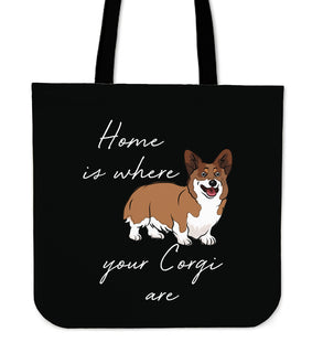 Home Is Where My Corgis Are Tote Bags