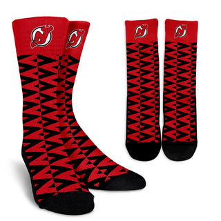 Chevron Lovely Kind Goodness Air New Jersey Devils Crew Socks
