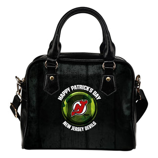 Retro Scene Lovely Shining Patrick's Day New Jersey Devils Shoulder Handbags