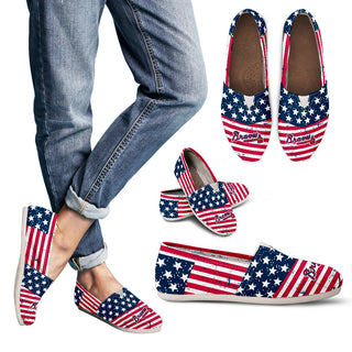 Star Stripers America Flag Atlanta Braves Women Casual Shoes