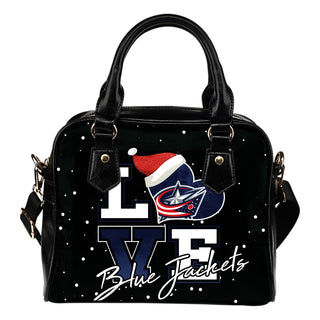 Love Word Christmas Sweet Columbus Blue Jackets Shoulder Handbags