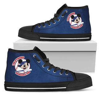 Texas Rangers Fan Mickey Circle High Top Shoes