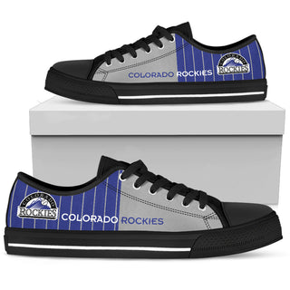 Simple Design Vertical Stripes Colorado Rockies Low Top Shoes
