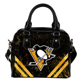 Couple Curves Light Good Logo Pittsburgh Penguins Shoulder Handbags