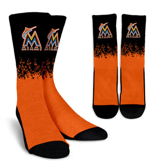 Exquisite Fabulous Pattern Little Pieces Miami Marlins Crew Socks