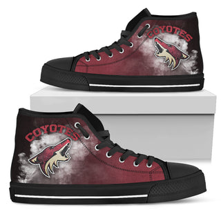 White Smoke Vintage Arizona Coyotes High Top Shoes