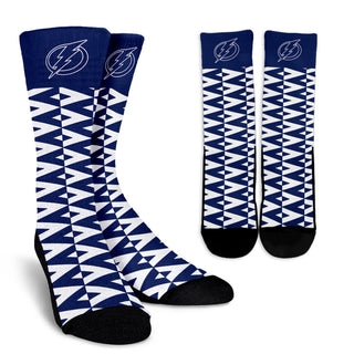 Chevron Lovely Kind Goodness Air Tampa Bay Lightning Crew Socks