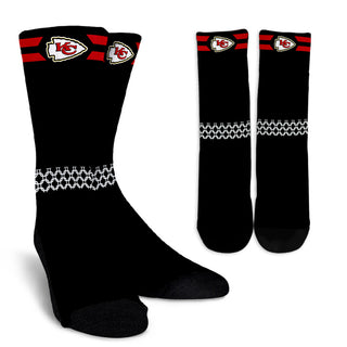 Round Striped Fascinating Sport Kansas City Chiefs Crew Socks