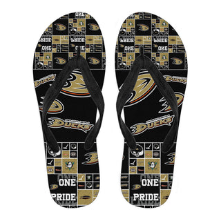 Pride Flag Anaheim Ducks Flip Flops