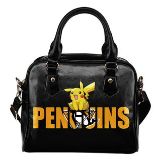 Pokemon Sit On Text Pittsburgh Penguins Shoulder Handbags