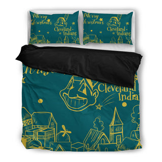 Nice Present Comfortable Christmas Cleveland Indians Bedding Sets