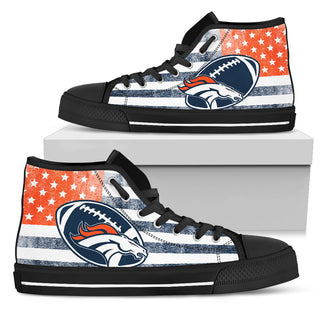 Flag Rugby Denver Broncos High Top Shoes