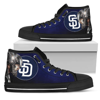 Thor Head Beside San Diego Padres High Top Shoes