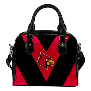 Triangle Double Separate Colour Louisville Cardinals Shoulder Handbags