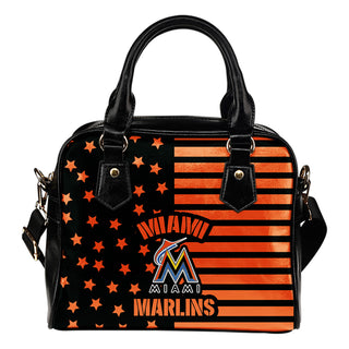 Twinkle Star With Line Miami Marlins Shoulder Handbags