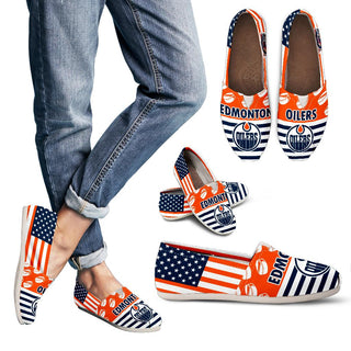 American Flag Edmonton Oilers Casual Shoes