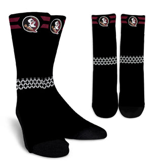 Round Striped Fascinating Sport Florida State Seminoles Crew Socks
