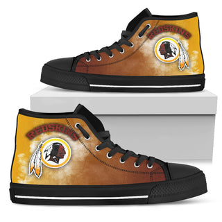 White Smoke Vintage Washington Redskins High Top Shoes