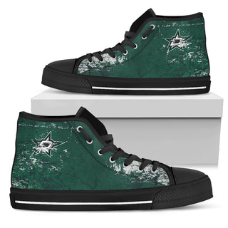 Grunge Vintage Logo Dallas Stars High Top Shoes
