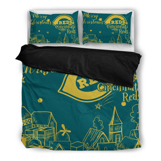 Nice Present Comfortable Christmas Cincinnati Reds Bedding Sets
