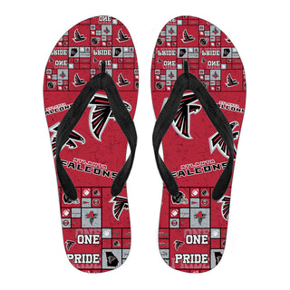 Pride Flag Atlanta Falcons Flip Flops