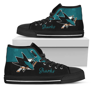 Divided Colours Stunning Logo San Jose Sharks High Top Shoes