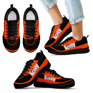Cross Thread Seamless Beautiful Logo Denver Broncos Sneakers