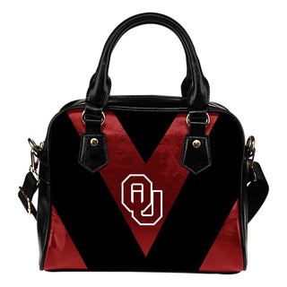 Triangle Double Separate Colour Oklahoma Sooners Shoulder Handbags